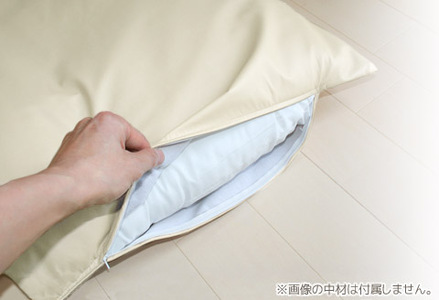 座布団カバー　合皮レザー　5枚組　55×59_アイボリー【G0587】