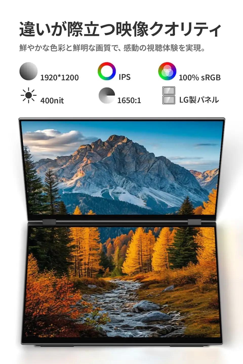 【クラウドファンディング対象返礼品】EHOMEWEI デュアルモニター IPS タッチパネル 16インチ 薄型6mm [1308]