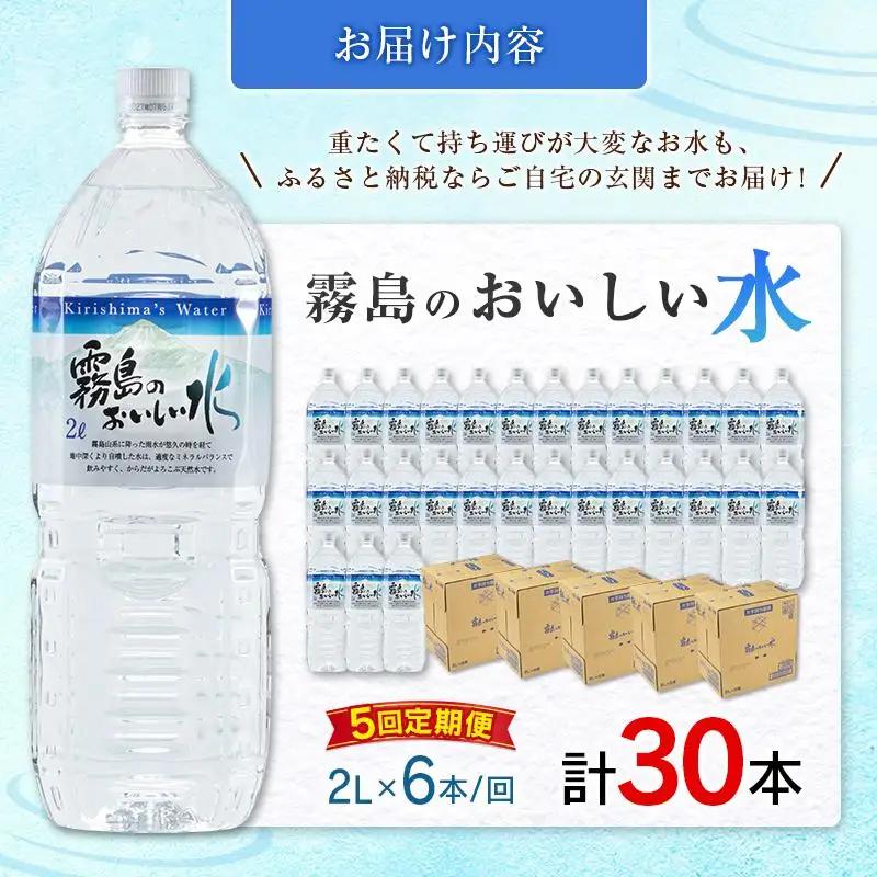 【定期便】 シリカ 天然水 霧島のおいしい水 2L 6本 5回 中硬水 ミネラルウォーター シリカ水 ケイ素 常温保存 備蓄 防災 宮崎県