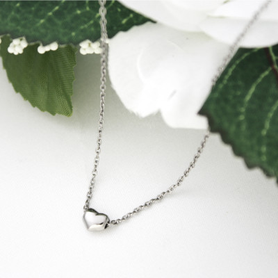 純チタンぷっくりハートのプチペンダント ネックレス 変色しにくい ギフト かわいい 新潟県 弥彦村【配送不可地域：沖縄県】