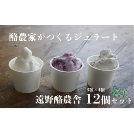遠野酪農舎 ジェラート 130ml 12個 食べ比べ セット【配送不可地域：離島】【1500960】