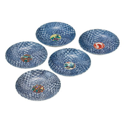 【ふるさと納税】九谷焼　5.2号皿揃　時代画 （5枚セット）a01 食器 キッチン雑貨 キッチンアイテム 雑貨 小物 お皿 丸皿 食卓 テーブルコーディネート