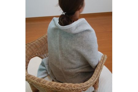 ウール/綿 毛布 ひざ掛け グレー系 [0173]