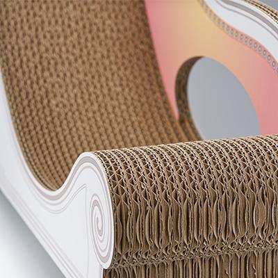 ふるさと納税 館山市 猫のおしゃれ爪とぎソファー「カリカリーナ Basic」エンジェルピンク　スタンダードサイズ　1点 |  | 01