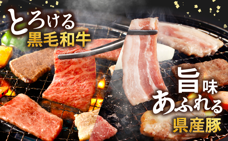【10月1日より寄附額改定】生産者応援≪肉質等級4等級以上≫宮崎県産黒毛和牛・豚焼肉＆粗挽きウインナーセット(合計1.08kg) 肉 牛肉 豚肉 おかず 国産_T030-173