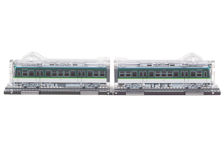《京阪電車600形 立体組立キット「3Dアクデン」＋「駅名標付き水彩画台座」セット》｜京阪電車 600形 アクリルスタンド 立体組み立てキット アクスタ [1166]