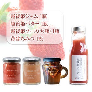 越後姫 いちご加工品4種 各1瓶セット いちご