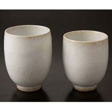 【青龍窯】残雪釉組湯呑(湯呑大 容量220ml・湯呑小 容量180ml) FZ22-044