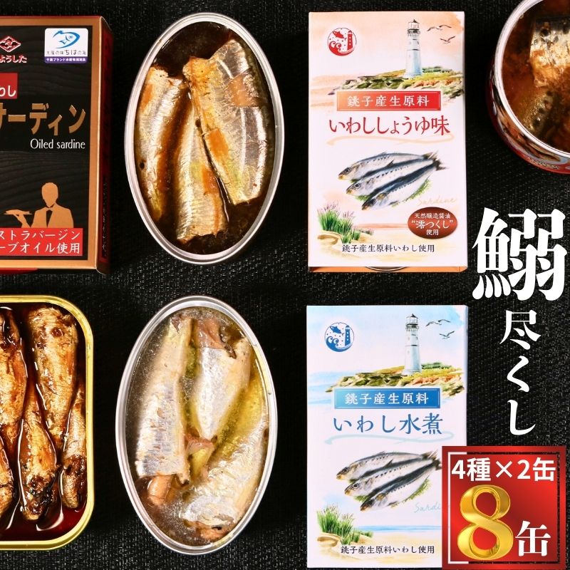 【ふるさと納税】 いわし缶 イワシ尽くし 厳選4種×2缶 8缶セット いわし水煮缶 いわししょうゆ味缶 オイルサーディン いわしうま煮缶 水煮 しょうゆ煮 醤油煮 鰯 いわし イワシ 缶詰 国産 銚子産 送料無料 千葉県銚子市 ふるさと納税 ふるさと納税缶詰 銚子市観光協会