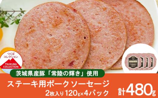 炭火で仕上げる ポークソーセージステーキ  120g×4パック （ 離島・沖縄配送不可 ）　│ 豚肉 豚 ぶた肉 ソーセージ ステーキ ポーク 酒のつまみ 茨城県 つくば市