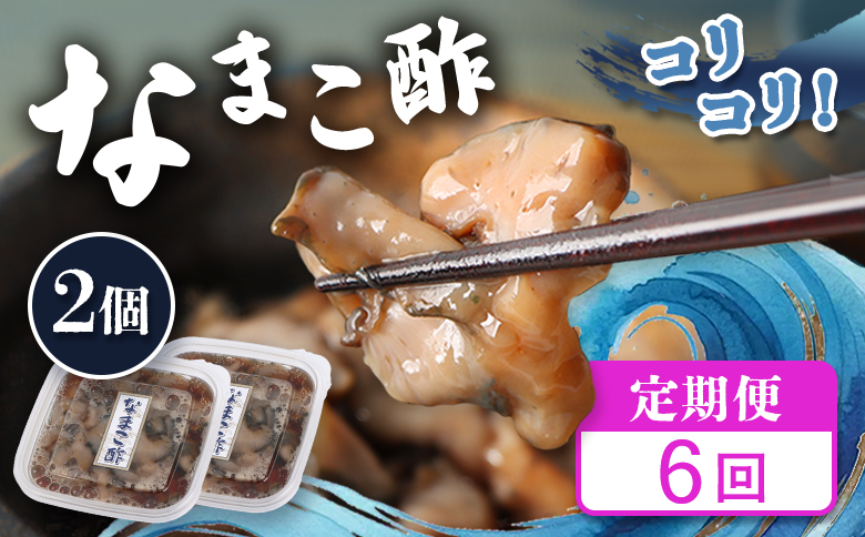 【定期便：全6回】【マリナシーフーズ】なまこ酢×2個 120g | ナマコ 酢 利尻昆布 低カロリー 酒の肴 おつまみ 海鮮 珍味 美容 健康 小分け 時短 お取り寄せ 北海道 羽幌町 羽幌【02179】