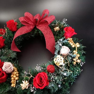 ふるさと納税 岡山市 プリザーブドフラワークリスマスリース |  | 02