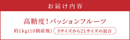 【 2026年 先行予約 】高糖度 パッションフルーツ 約1kg A059-006  国産 奄美大島産 果物 フルーツ 10個前後 最高糖度20度 農家直送 ビタミン カリウム 葉酸 先行受付 事前受