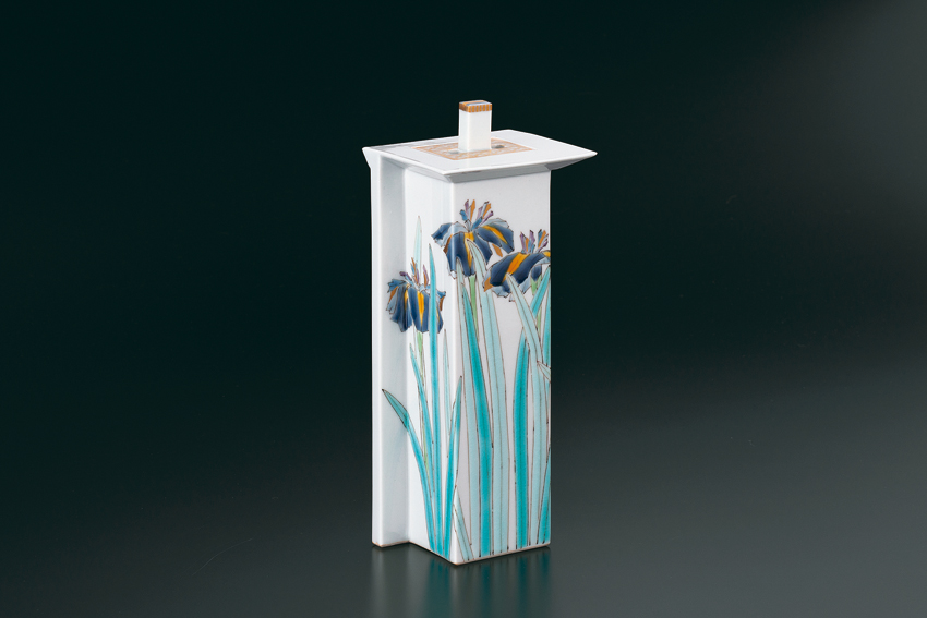香炉　花菖蒲　山岸大成作