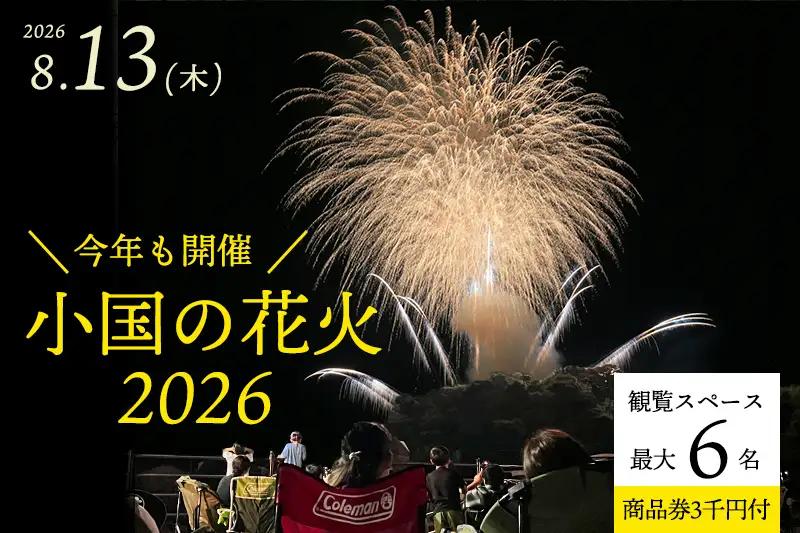 【ASOおぐに観光協会】小国の花火2026 観覧席（最大6名利用可）観光商品券3千円セット ゆったり スペース 花火が近い 撮影ブース チケット付き お土産 飲食 宿泊 利用可 夏の思い出 旅の思い出 残したい日本の風景 地域のお祭り 地域振興 旅行支援