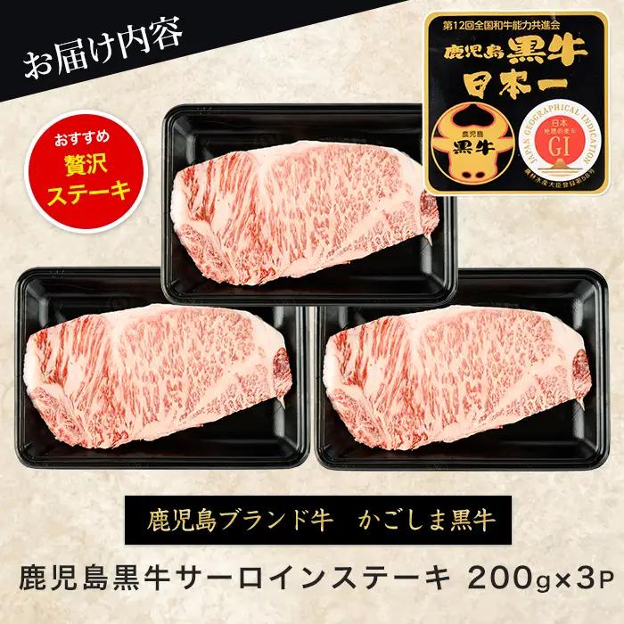 鹿児島黒牛サーロインステーキ3枚セット JAいぶすき IB045-007 A101 牛肉 牛肉 