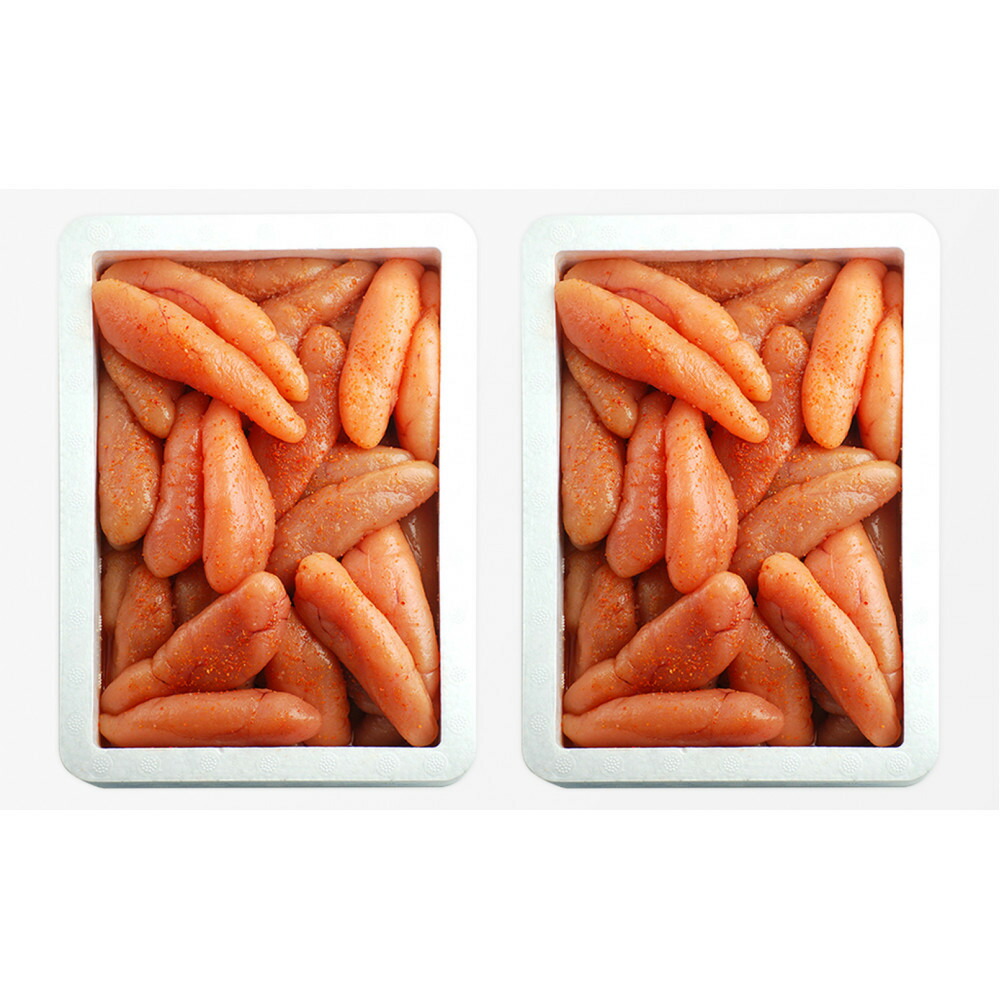 【訳あり】無着色辛子明太子1kg×2(一本物・切れ子込み)
