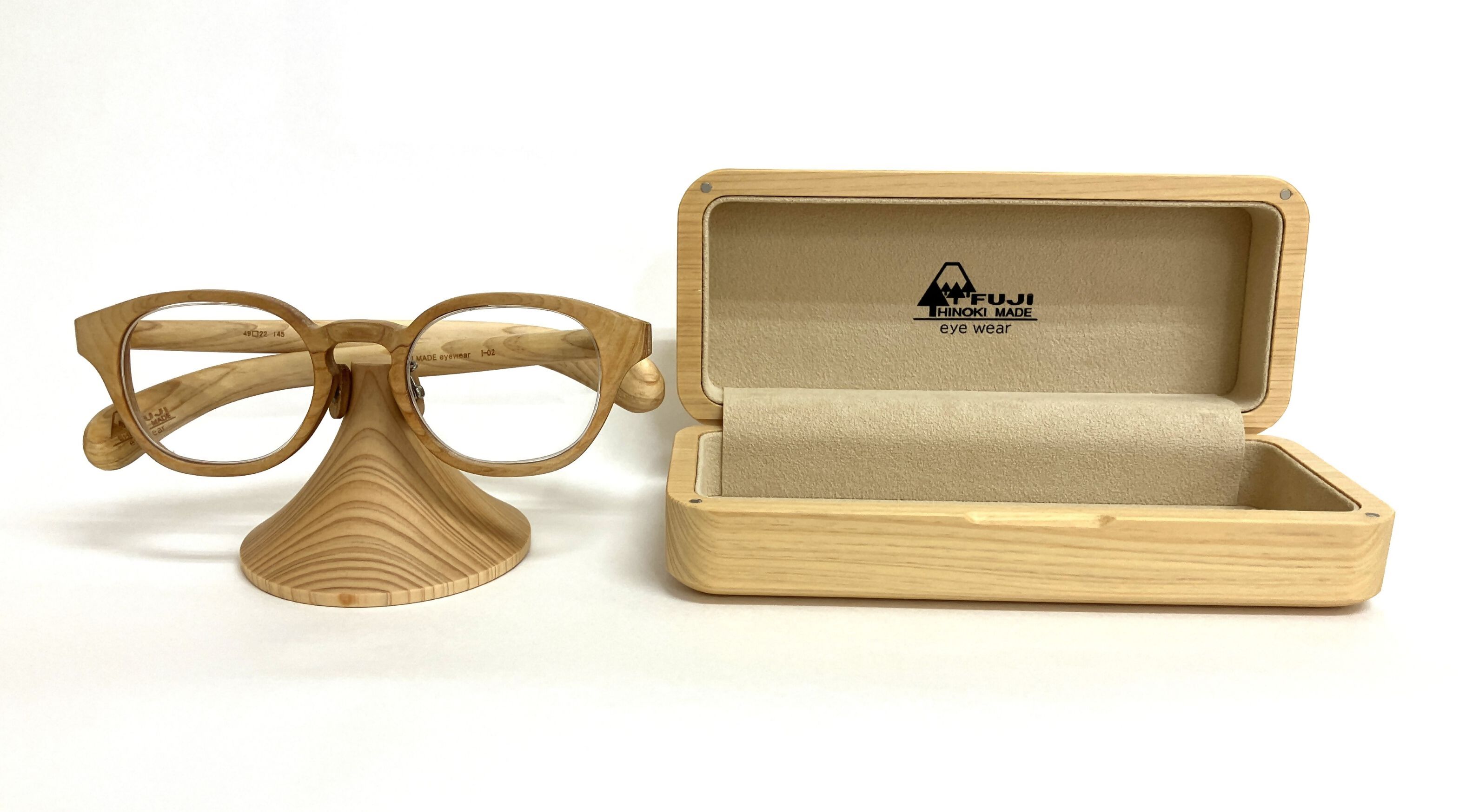【ふるさと納税】「FUJI HINOKI MADE eyewear」 オーダーメイドメガネ (ケース・スタンド付き) 【出張訪問】　オーダーメイド 出張 採寸 富士ヒノキ フジヒノキメイド 木製 メガネ 送料無料 静岡県 富士宮市
