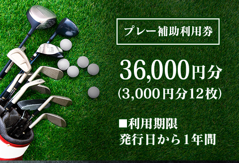 ゴルフ 補助券 千代田ゴルフ倶楽部 優待 プレー 補助利用券 36,000円分