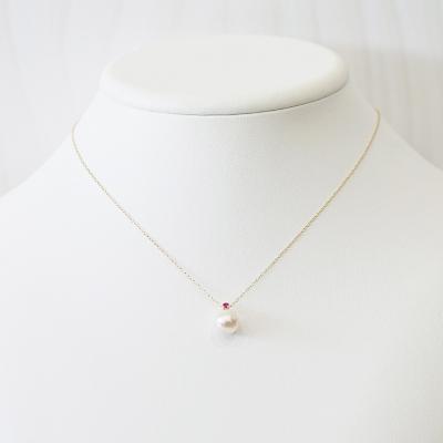 ふるさと納税 天草市 あこや真珠 ネックレス 8mm - 8.5mm ホワイトピンク ルビー K10YG_S085-554 |  | 02