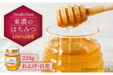 100％国産岐阜の豊かな自然で取れた東濃のはちみつ 220g（れんげ）はちみつ 蜂蜜 ハチミツ 国産 百花蜜 濃厚 純粋 おいしい 甘い 岐阜県産 ギフト プレゼント 贈り物 送料無料 [MAB008]