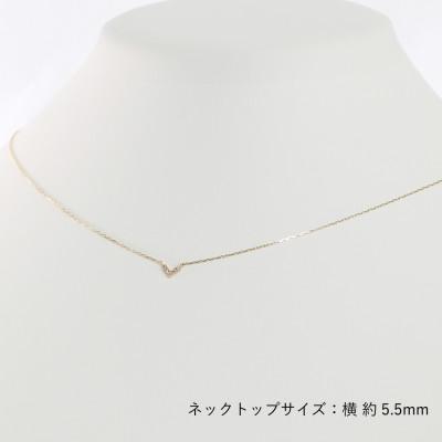 ふるさと納税 大津市 大大人気デザイン!!クールなV型 K10イエローゴールドダイヤモンドネックレス アジャ付き 40cm |  | 03
