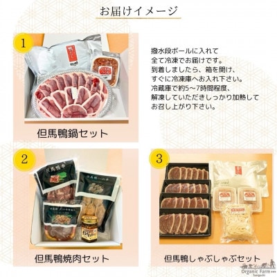 【毎月定期便】但馬鴨お楽しみコース3〜4人前(鴨鍋　焼肉　しゃぶしゃぶ)全3回【配送不可地域：離島】【4055908】