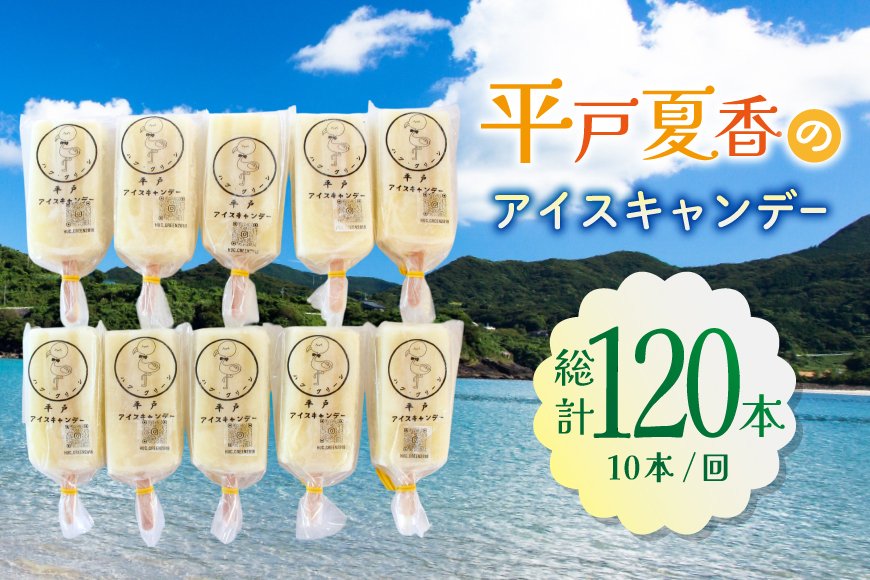 アイスキャンディー ギフト シャーベット オレンジ アイス 12回 定期便 平戸夏香のアイスキャンデー  総計120本  10本/回 [ハレルヤ合同会社 長崎県 平戸市 hr42bgy400143] 