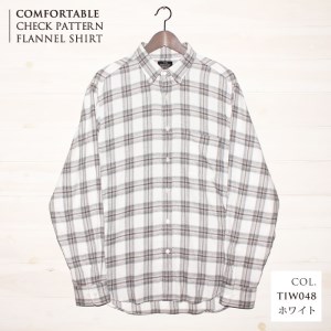 　播州織メンズチェックネルシャツ「THE INDUSTRY WORKS」（1着）【TIW_048（ホワイト）】  36-2