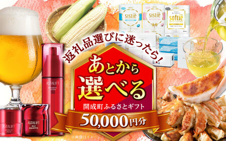 【あとから選べる】開成町ふるさとギフト 5万円分 あとから寄附 選べる寄附 ティッシュ トイレットペーパー 化粧品 餃子 体験 お茶 日本酒 定期便 神奈川 開成町[BDZZ002]