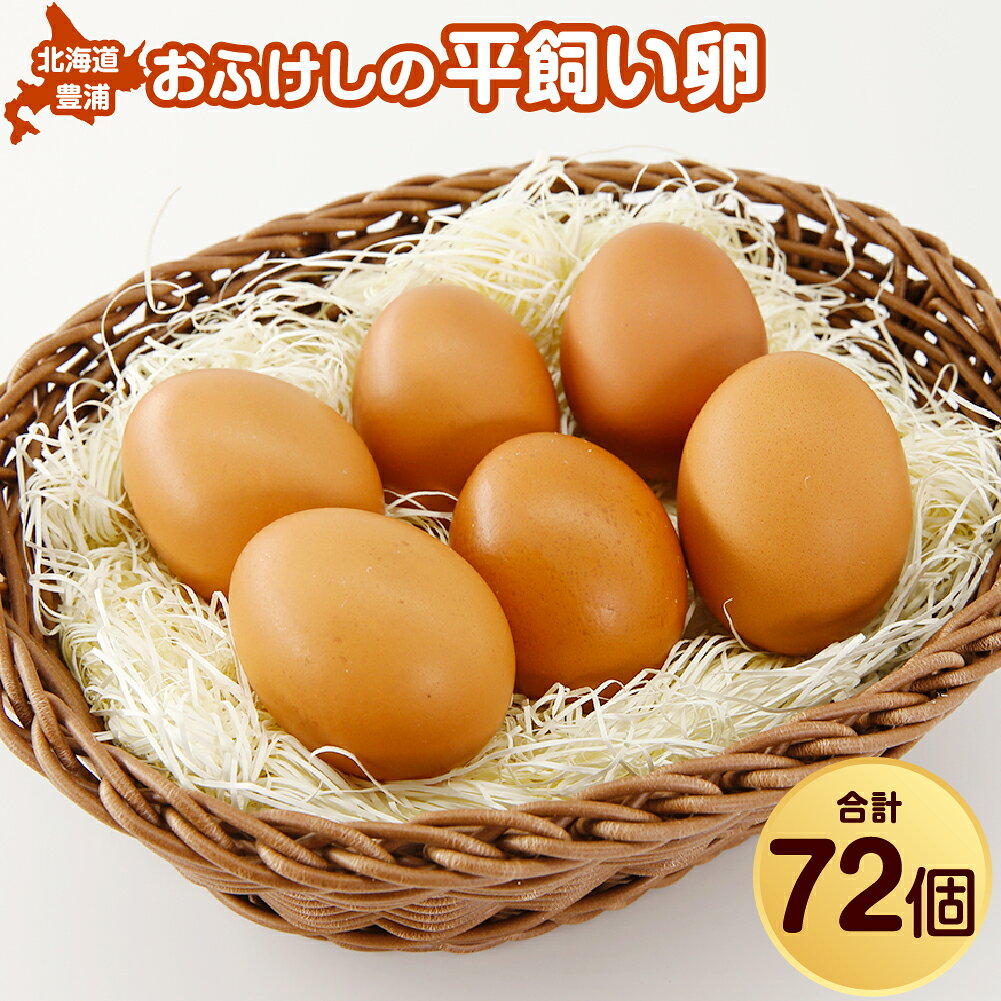 【ふるさと納税】北海道 豊浦 おふけしの平飼い卵 合計72個（3箱） 1箱あたり24個（6個入×4パック） おふけし卵 鶏卵 卵 玉子 たまご タマゴ 冷蔵 北海道産 国産 北海道 豊浦町 送料無料