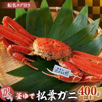 ふるさと納税 新温泉町 訳あり　釜ゆで松葉ガニ　冷凍　姿　船名タグ付き　400g以上