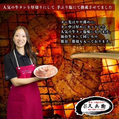 仙台名物　厚切り牛タン　鉄板の旨塩味　250g【配送不可地域：離島】【1705150】