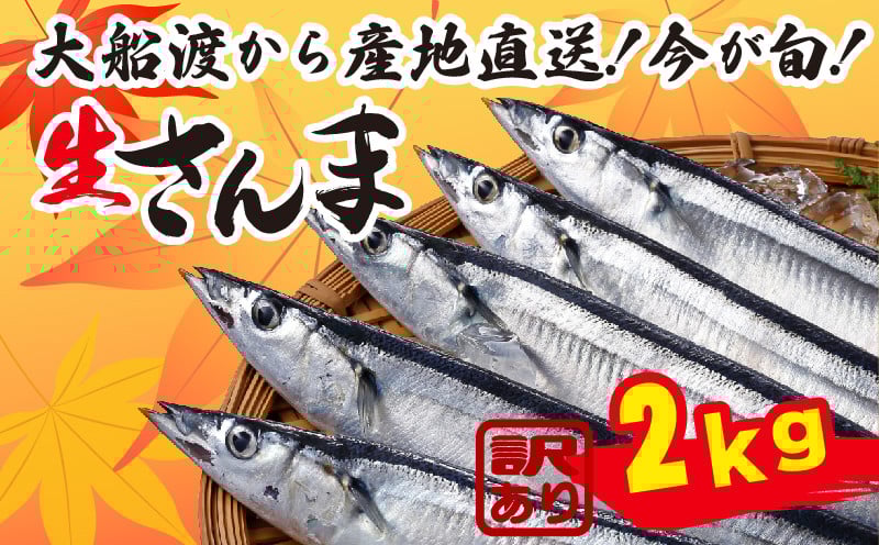 
            【2026年先行予約】訳ありさんま2kg ★2026年9月～発送予定★  Sashimi FISH 魚 新鮮 ごはん 夕飯 おかず おつまみ 晩酌 米 丼 海産物 海鮮 魚介 魚介類 大船渡 三陸 岩手県 国産         
          