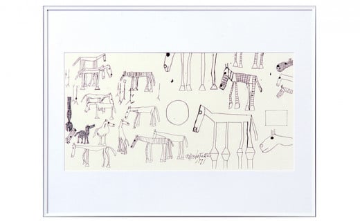 丸亀市猪熊弦一郎現代美術館 シルクスクリーン 馬 ホワイト 絵画 絵 インテリア モダン 美術館