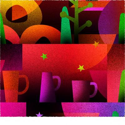 ふるさと納税 綾部市 塔と器 [しかくいえ]27【絵画】 額装サイズ266mmx266mm |  | 02