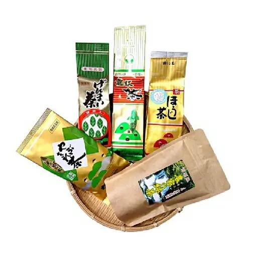 茶葉 詰合せ 5種 お茶 煎茶 玄米茶 ほうじ茶 抹茶 飲み比べ 静岡茶