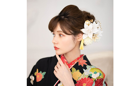 Arenca マドンナリリー No.8354 髪飾り かんざし 花 和装 着物 造花飾り ヘアアクセサリー フラワー 卒業式 卒園式 入園式 入学式 成人式 結婚式 東京 墨田区