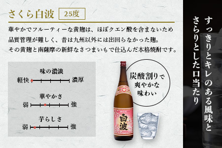 枕崎の定番焼酎【さくら白波】1800ml×2本セット【薩摩焼酎】A6-96【1621063】