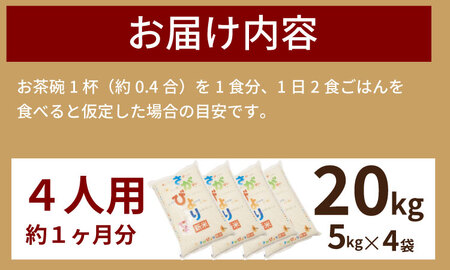 佐賀ブランド米 さがびより （20kg）　肥前糧食 D480-001