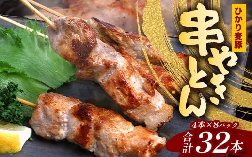 
            鹿児島県産 ひかり麦豚 串焼きとん 計32本 （4本×8パック）冷凍 | 肉 お肉 にく 豚肉 黒豚 かごしま黒豚 焼豚 串焼 冷凍 BBQ おつまみ 加工品 真空冷凍 産地直送 新鮮 小分け 産地直送 鹿児島県 南大隅町 ひかり麦豚直売所　HM-9
          