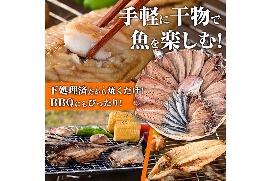 干物お楽しみBOX (25尾以上：隔月3回) 定期便 簡単 干物 たい タイ あじ アジ かます カマス さば サバ いわし イワシ 丸干し 開き みりん干し 魚 海鮮 冷凍 詰め合わせ セット【AQ96】【(株)やまろ渡邉】