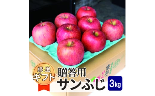 ＜25年11月出荷予定＞平均糖度13度以上! サンふじ 約3kg 贈答用【1612830】