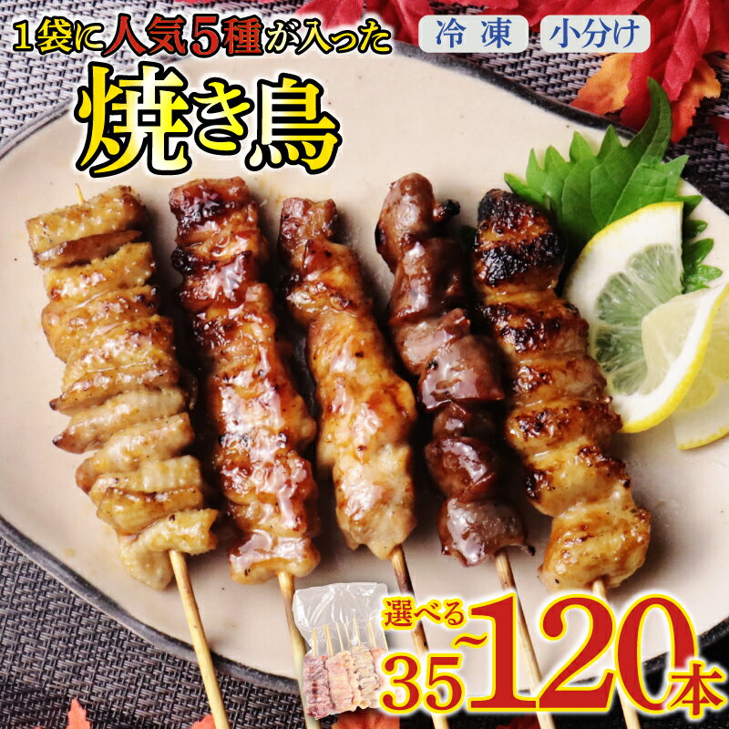 【ふるさと納税】 配達日指定可 焼き鳥 35～120本 5種盛 もも 皮 せせり 砂肝 ぼんじり 小分け やきとり 焼鳥 鶏肉 とりにく とり 鳥 鶏 串 串焼き おつまみ あて BBQ 焼き鳥セット おいしい バーベキュー アウトドア 冷凍 サトウフーズ 新潟県 新発田市 satofoods005P
