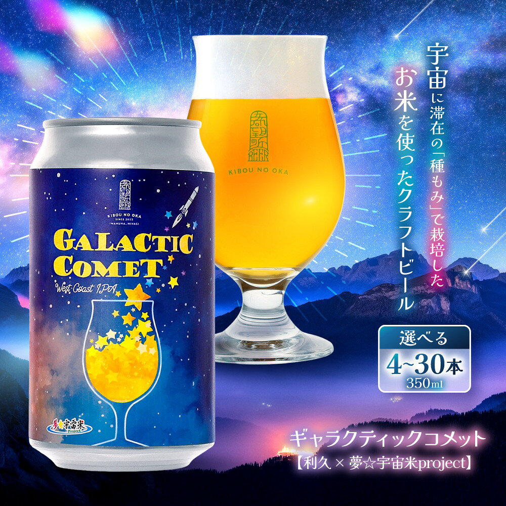 【ふるさと納税】［利久×夢☆宇宙米project］ クラフトビール ギャラクティックコメット 本数選択可 | お酒 さけ びーる 缶ビール 缶 クラフト アルコール beer BEER お米 米 宇宙 お楽しみ 醸造 ホップ 麦芽 アウトドア キャンプ