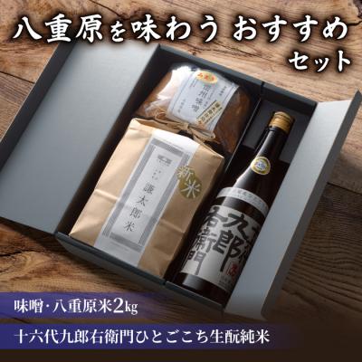 ふるさと納税 東御市 【ギフト限定】八重原を味わう、おすすめセット【十六代九郎右衛門純米・味噌500g・八重原米2kg】