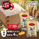 【ふるさと納税】 令和6年産 【無洗米4kg/12ヶ月定期便】湯沢産コシヒカリ＜無洗米＞ 南魚沼産 こしひかり 12回定期便 【期間限定 200g増量中！】