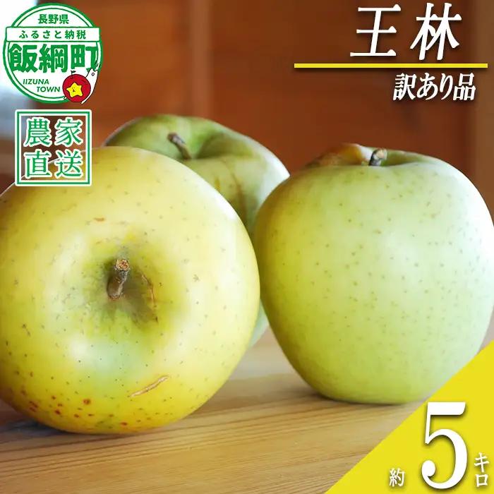 【 あまいりんご ／ 王林 】 りんご 王林 訳あり 5kg アグリファーム小林 信州の環境にやさしい農産物認証 （ 長野県認証 No50-30-00064 ） 沖縄県への配送不可 2026年11月上旬頃から2026年11月下旬頃まで順次発送予定 令和8年度収穫分 甘いりんご 長野県 飯綱町 [1998]