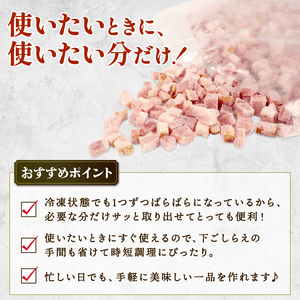 訳あり ベーコン 1kg 数量限定 ダイスカット ベーコン 豚肉 豚バラ  食品 ベーコン 訳あり 越後ハム 新発田市 echigohamu005_01