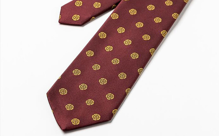シルク ネクタイ （INOKUCHI1567 ） 織田木瓜柄 エンジ色 ビジネス スーツ メンズ 岐阜市 / 皐月屋[ANBR012]